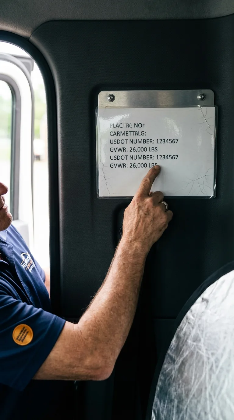 USDOT licensing placard verification in Butler